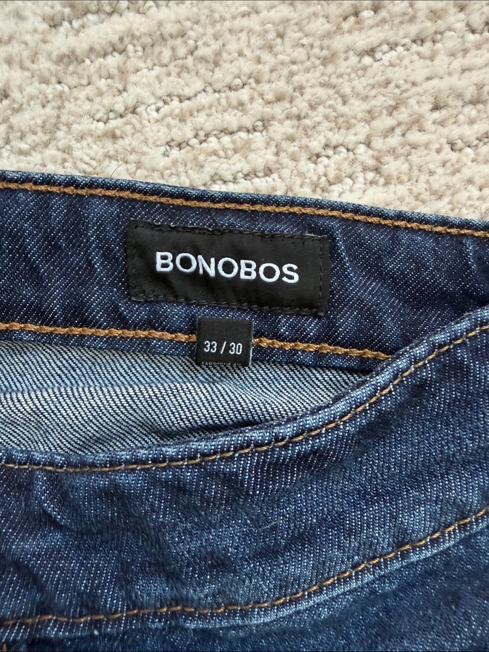 Bonobos Men's Dark Blue Straight Jeans - Picture 2 of 3